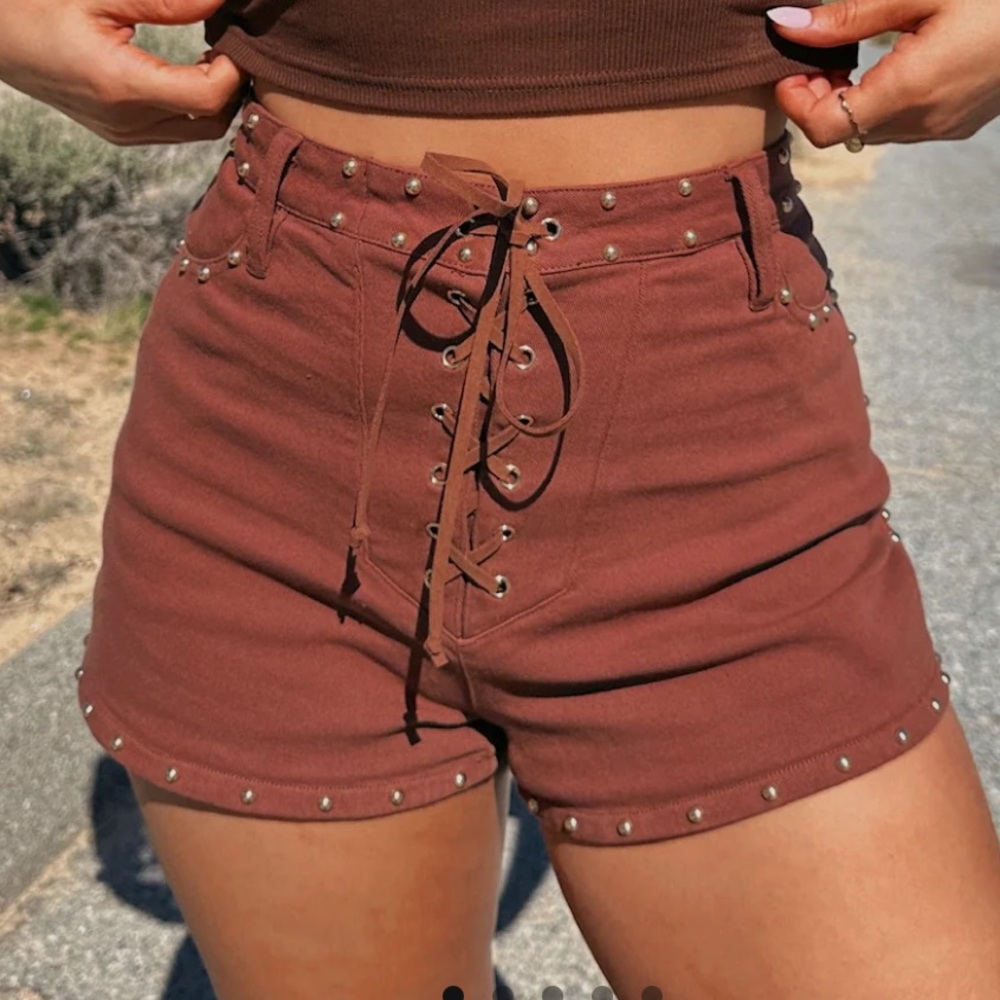 Show Me Your Mumu Desert Lace-Up Shorts